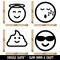 Emoticon Faces Angel Smile Poop Sleeping Sunglasses Happy Rubber Stamp Set for Stamping Crafting Planners
